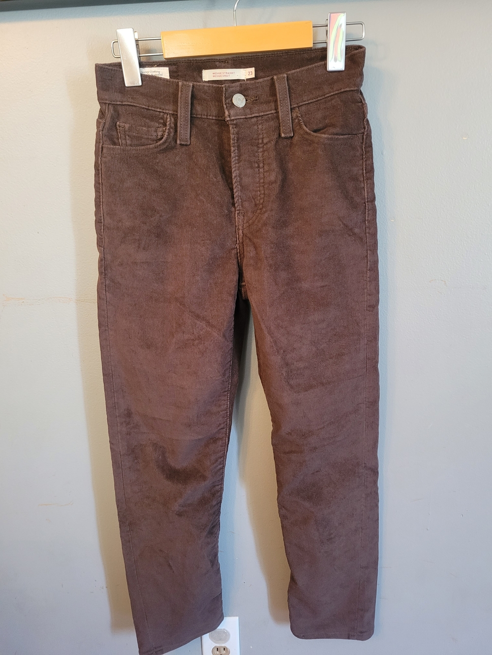 Levi's Women's High Rise Wedgie Straight Leg Corduroy Pants Button Down